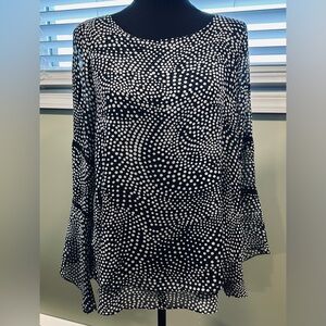 Sioni Black and White Polka Dot Women's Top